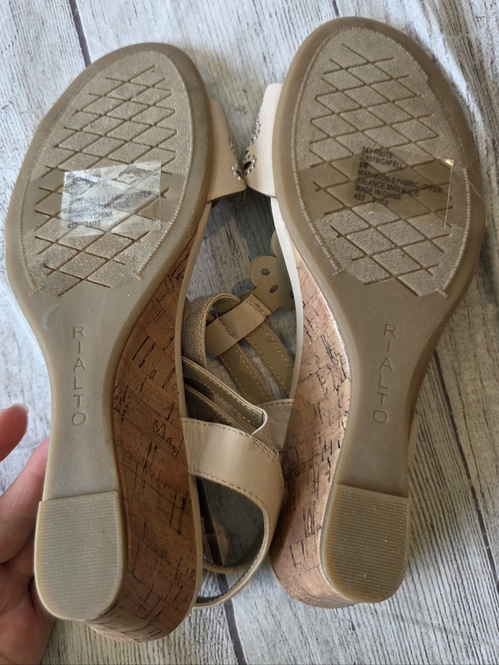 Rialto Women's Size 8 Cafell Laser Cut Wedge Sandals Event Cocktail Wedding - Picture 8 of 9